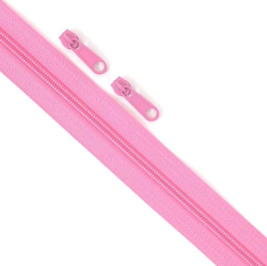 Pink #5 Nylon Zipper Tape 1m + 2 pulls
