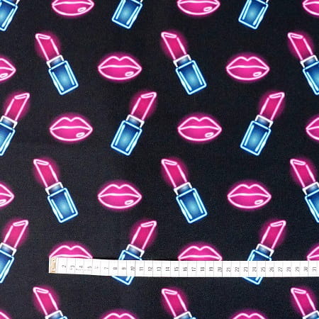 Waterproof Canvas  - Neon Lips - 50cm x 157 cm