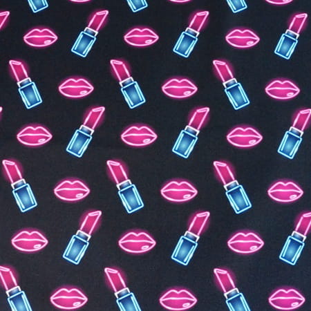 Waterproof Canvas  - Neon Lips - 50cm x 157 cm
