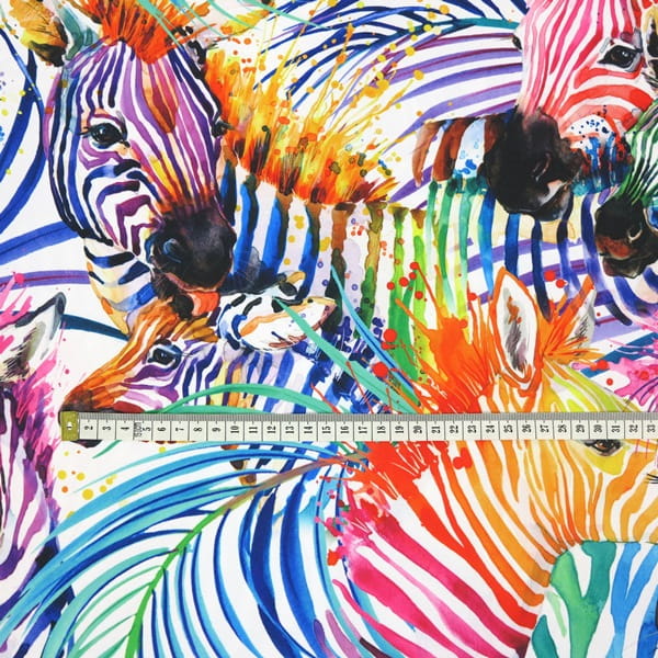 Waterproof Canvas  - Rainbow Zebra - 50cm x 157 cm