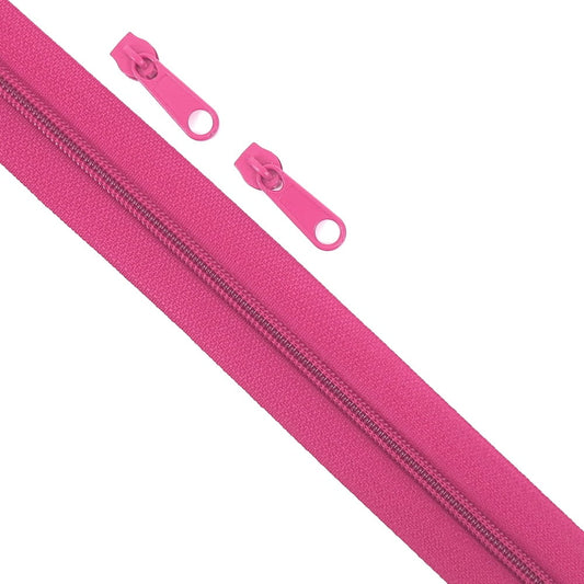 Cerise Pink #5 Nylon Zipper Tape 1m + 2 pulls
