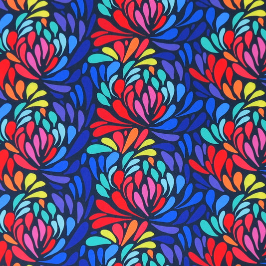 Waterproof Canvas  - Colourful Peonies - 50cm x 157 cm