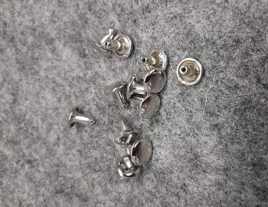 Double cap rivets -silver- 9x9mm