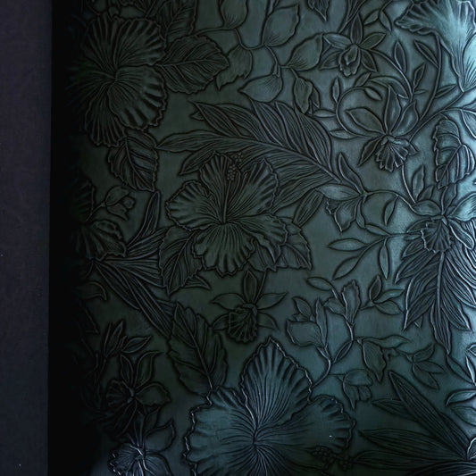 Floral Embossed Vinyl - Dark Green - FEVDG- 45x 130 cm